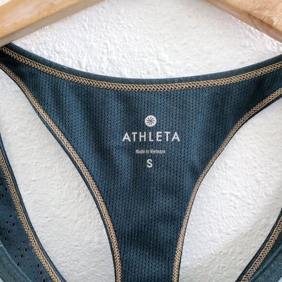 ATHLETA Teal Green Marbled Triple Dare Sports Bra Small Size - Picture 6 of 10